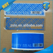 Security tape with perforation line and number logo printing